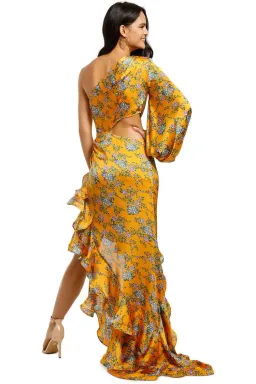 Bronx and Banco Hanna Gown Yellow Floral Size 8 for rent on The Volte - image 3