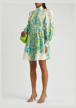 Zimmermann Raie Buttoned Mini Dress Floral Size 1 / AU 10 for rent on The Volte - image 1