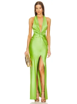 Khanums X Revolve Pear Halter Gown Green Size XS/Au 6 for rent on The Volte - image 1