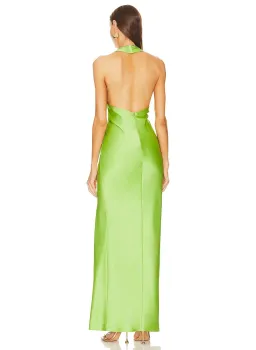 Khanums X Revolve Pear Halter Gown Green Size XS/Au 6 for rent on The Volte - image 3