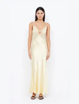 Bec & Bridge Margot V Maxi Dress Butter Yellow Size 8 for rent on The Volte - image 1