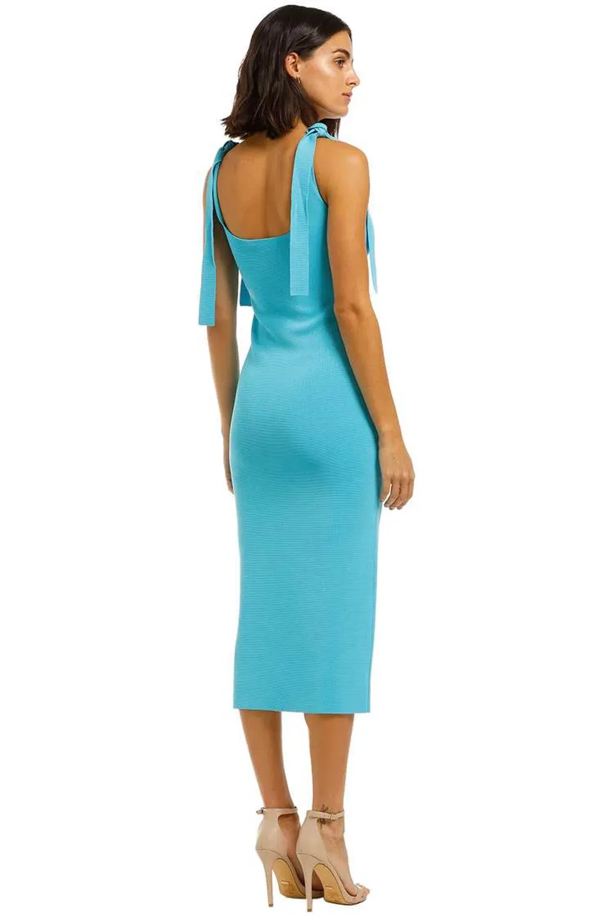 By Johnny Tie Up Knit Midi Dress Blue Size 10 - Image 4