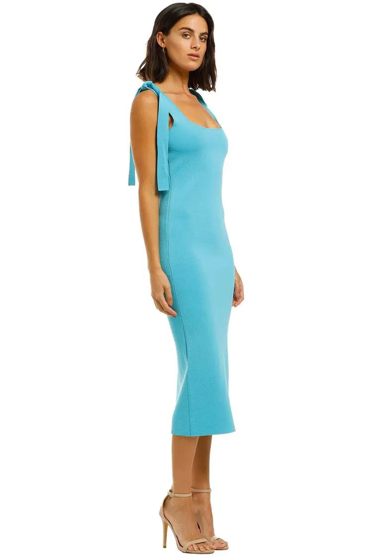 By Johnny Tie Up Knit Midi Dress Blue Size 10 - Image 3
