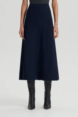 Scandal Theodore Crepe Knit Soft Skirt Navy Size M/AU 10 for rent on The Volte - image 2