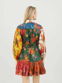 Zimmermann Ginger Lantern Mini Dress Spliced Size 0 / Au 8  for rent on The Volte - image 2