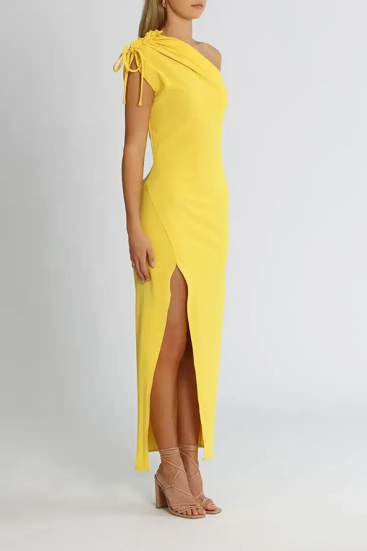By Johnny Jasmine One Shoulder Dress in Yellow Size 8 - Image 2
