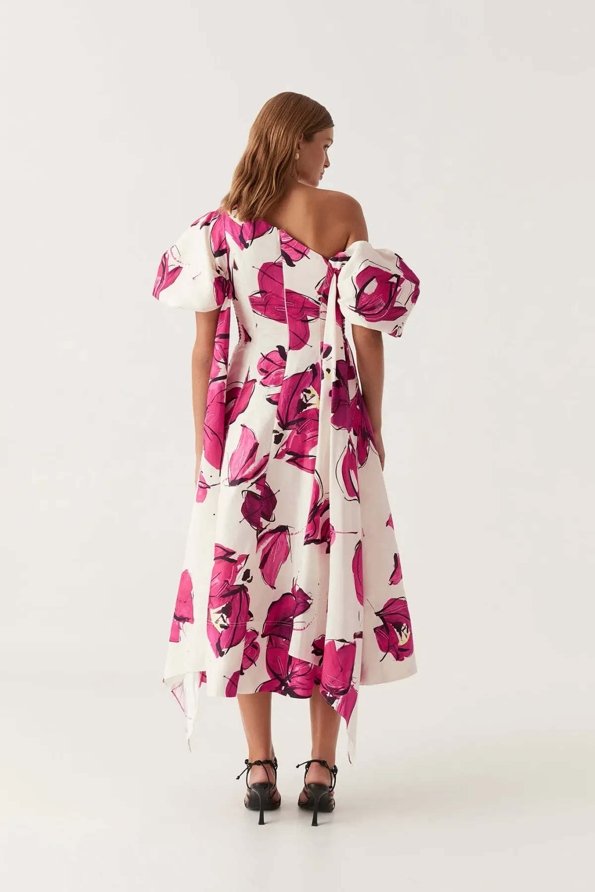 Aje - Arista Tulip Sleeve Midi Dress Floral - Size 16 - Image 3