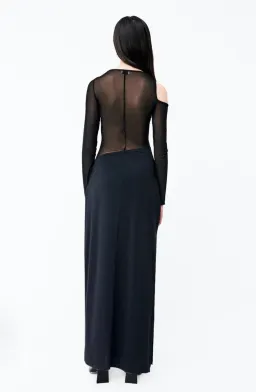 SUBOO Rodin Long Sleeve Mesh Kersey Maxi Dress Black Size XS/Au 6 for rent on The Volte - image 3
