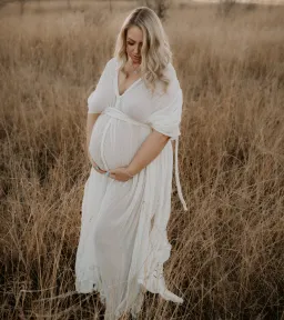 Chic Le Frique Ophelia Maxi Dress Bone One Size for rent on The Volte - image 3