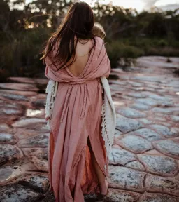 Chic Le Frique Ophelia Maxi Dress Salmon Pink One Size for rent on The Volte - image 3