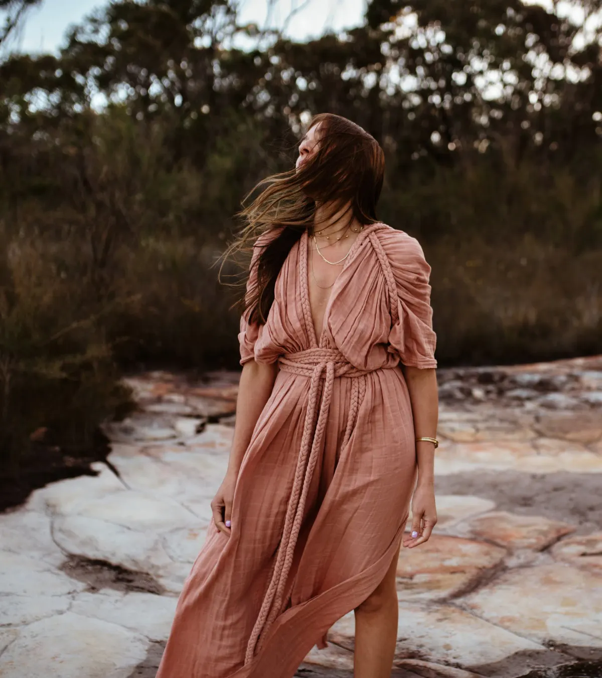 Chic Le Frique Ophelia Maxi Dress Salmon Pink One Size - Image 8