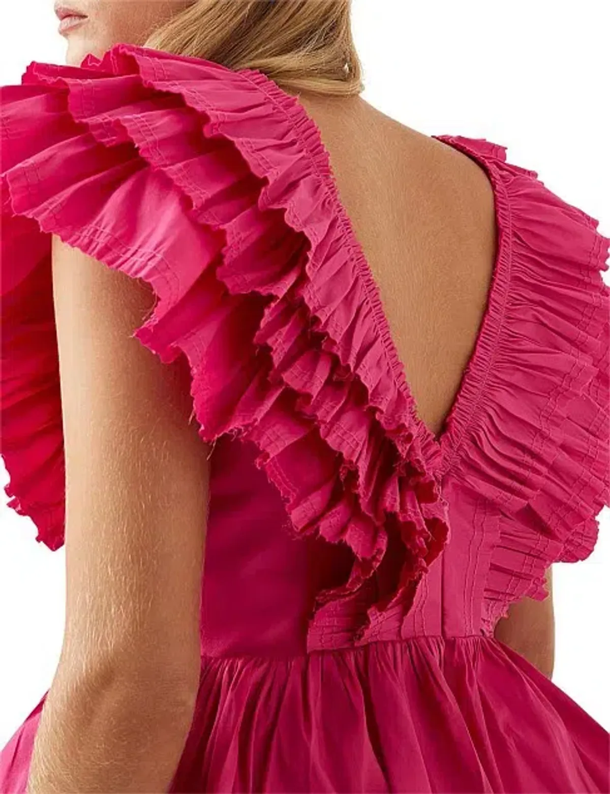 Aje Rhythmic Frilled Mini Dress Pink Size 6 - Image 3