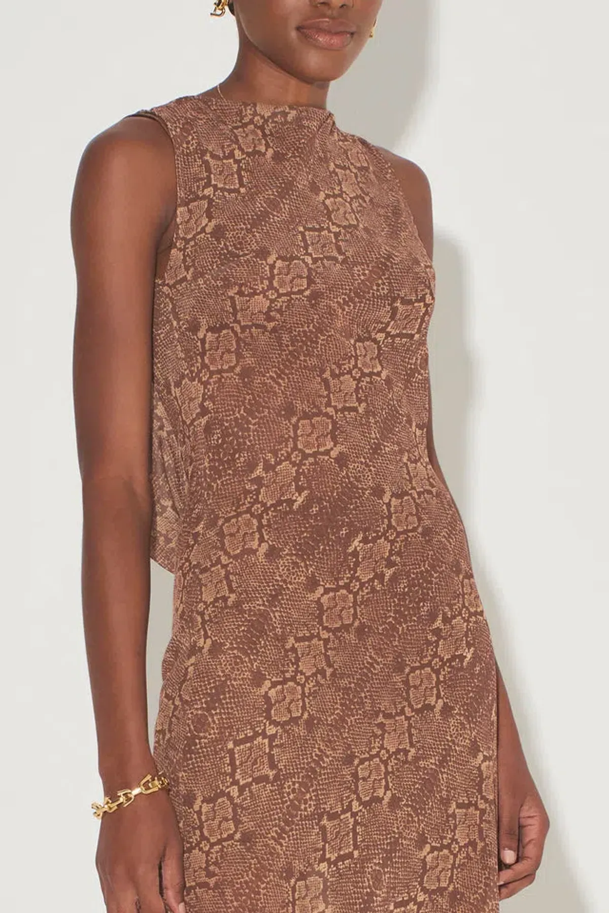 Hansen And Gretel Emmery Backless Cowl Dress In Serpent Size 8  - Image 2