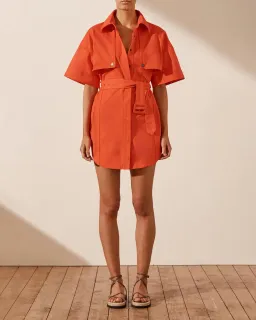 Shona Joy Anya Shirt Dress With Belt Hibiscus Size 10 for rent on The Volte - image 1