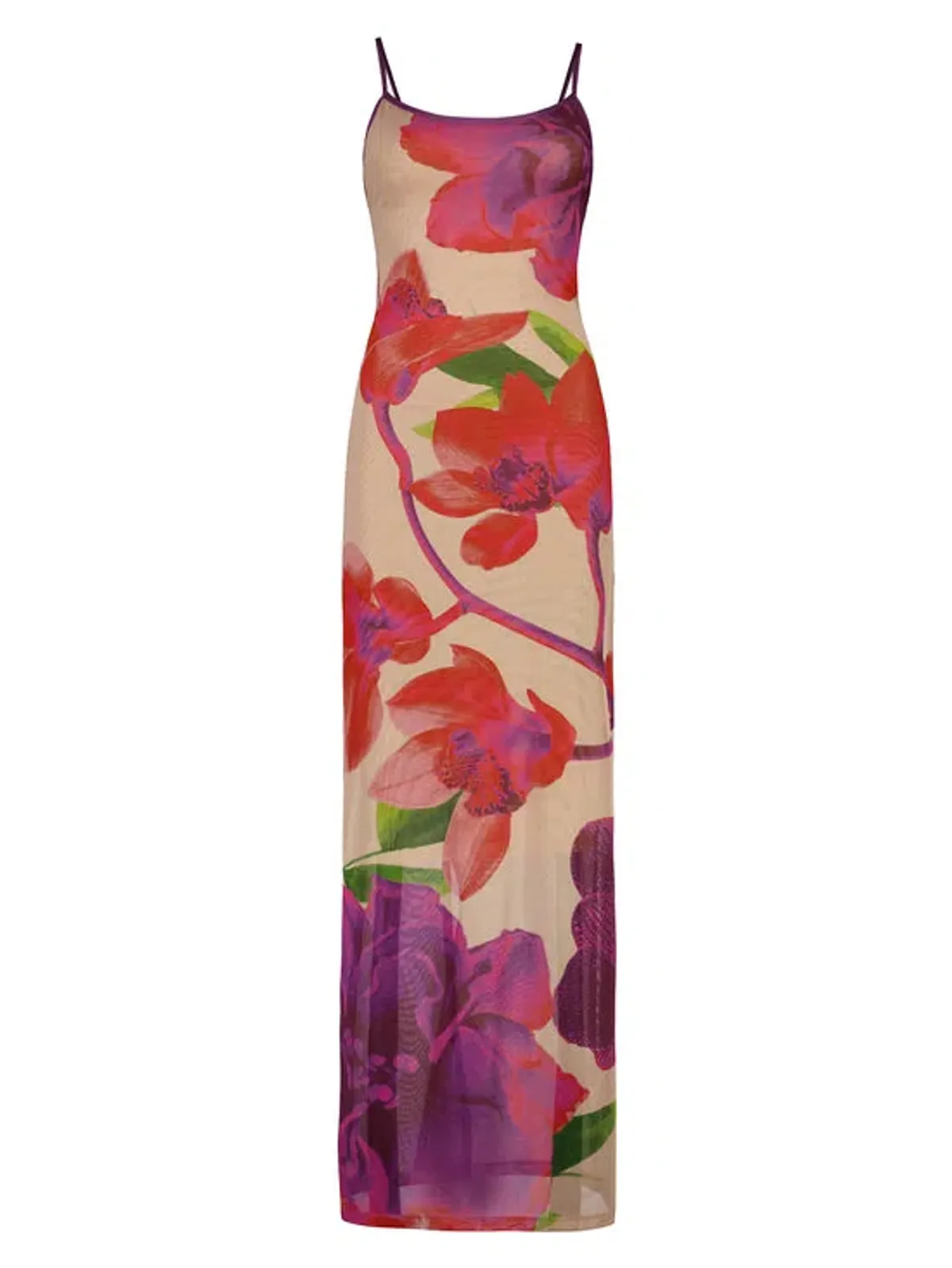 With Harper Lu Slip Maxi Dress in Mesh Fuchsia Bloom Size 8  - Image 5