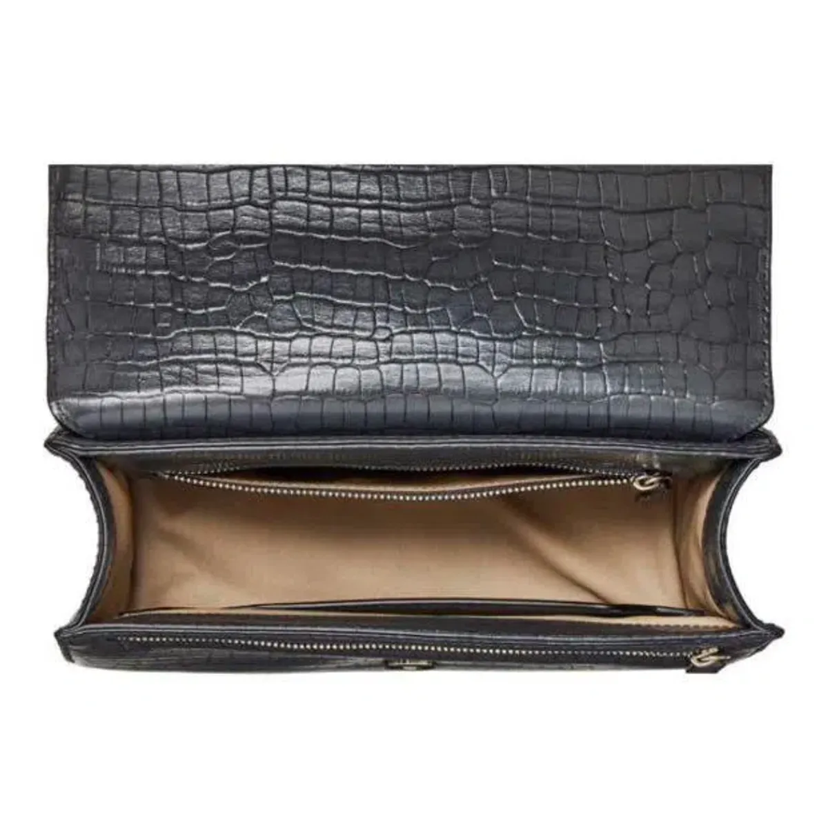 Oroton Forte Texture Slim Clutch in Charcoal  - Image 2