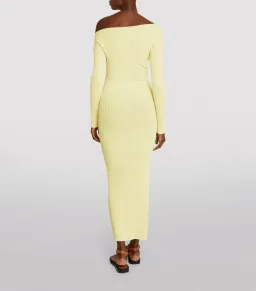 Sir the Label Kelvin Off Shoulder Draped Dress in Lemon Yellow Size 3 / AU 12 for rent on The Volte - image 3