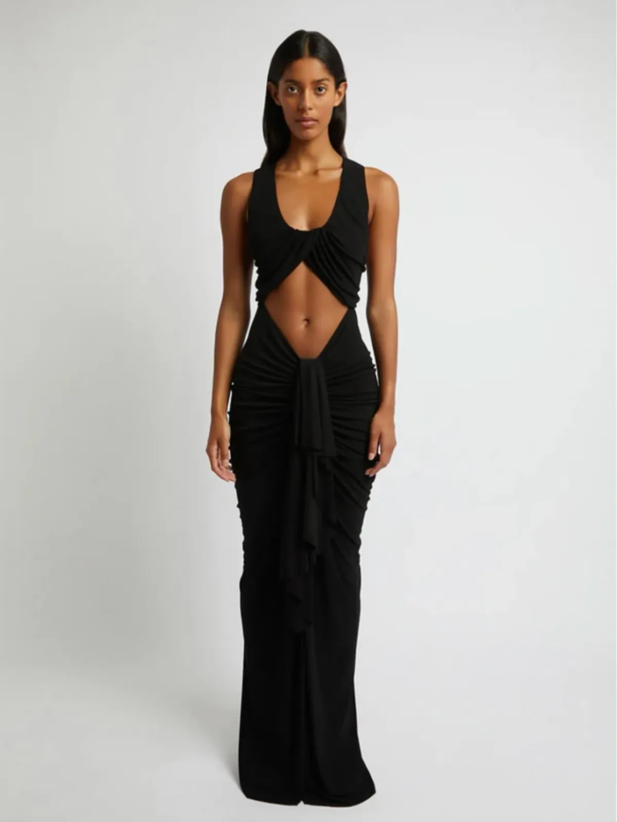 Christopher Esber Black Draped Maxi Size 8 - Image 5