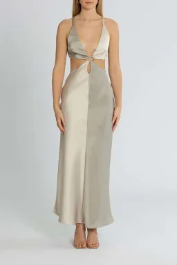 Bec & Bridge Felix Maxi Dress Two Tone Grey Size 10 for rent on The Volte - image 1