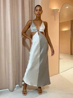 Bec and Bridge Felix Maxi Dress Grey Size 12 for rent on The Volte - image 1