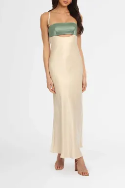 Bec and Bridge Carrie Maxi Dress Cream Green Size 6 for rent on The Volte - image 2