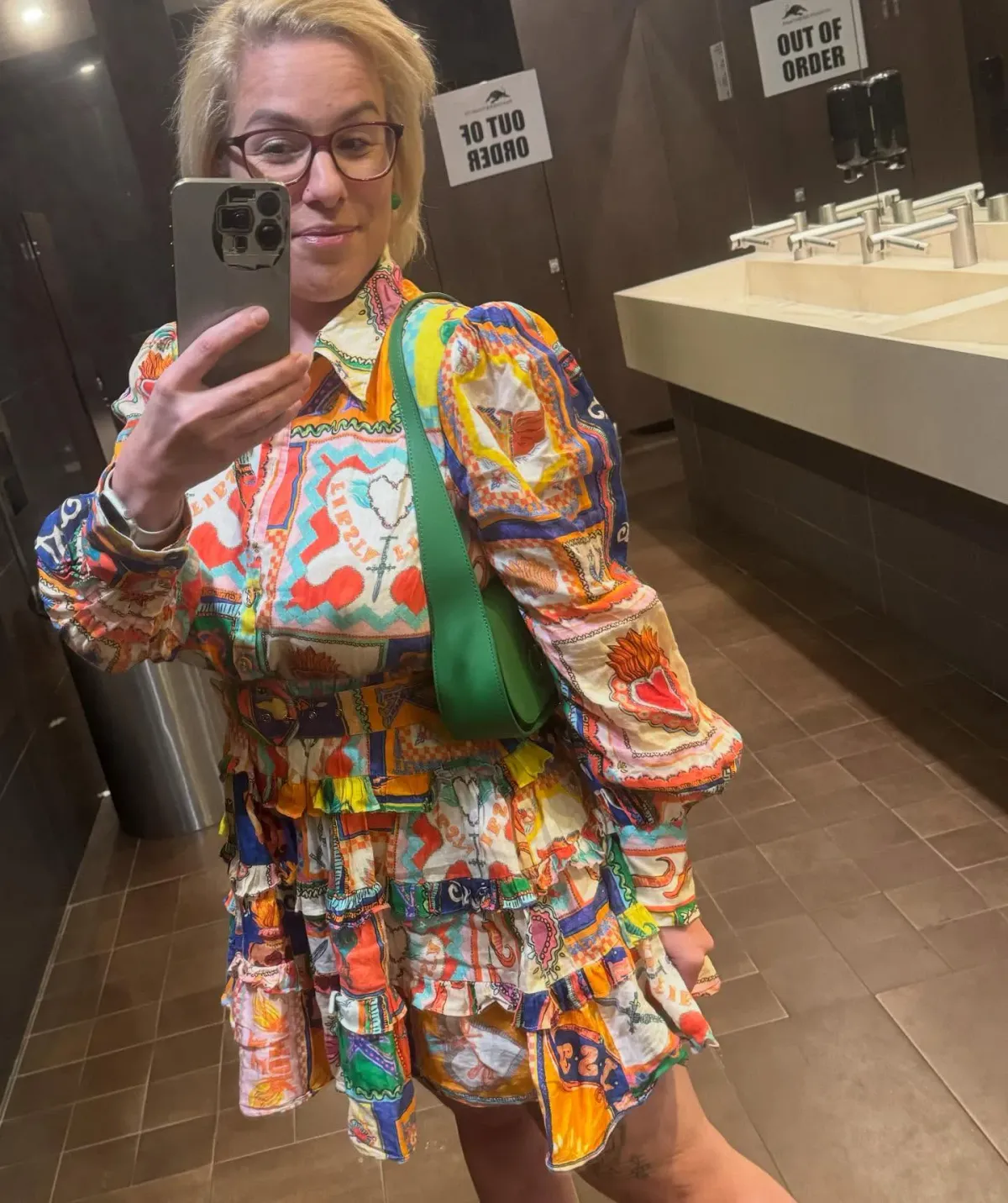 Kate Ford Viatoris Layered Dress Multi Print Size 4/14 AU - Image 1