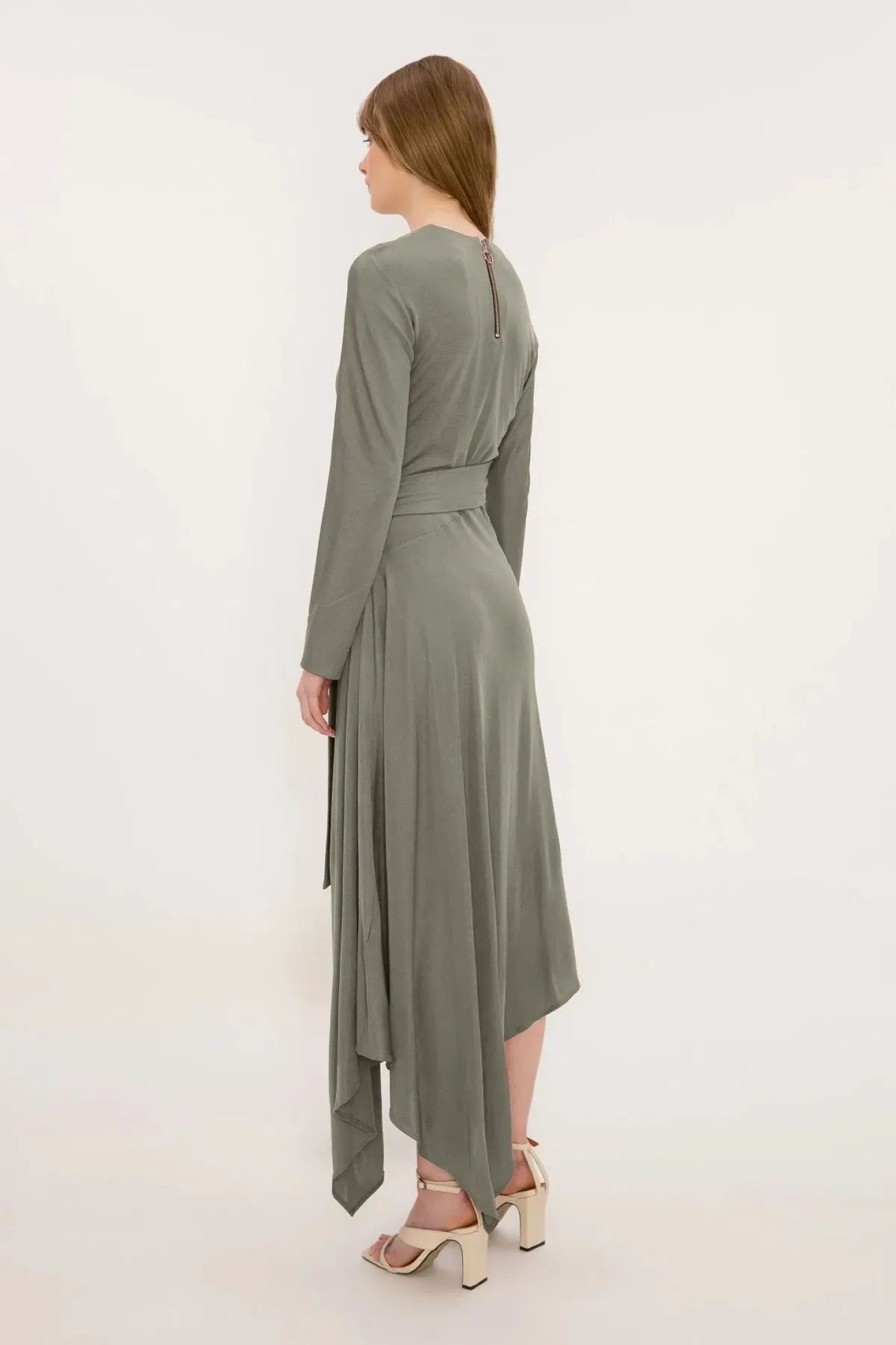 Bianca Spender Boheme Dress Sage Green Size 16 - Image 2