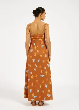 Roame Atlas Maxi Dress Ceramica Desert Print Size 2 / AU 10 for rent on The Volte - image 2