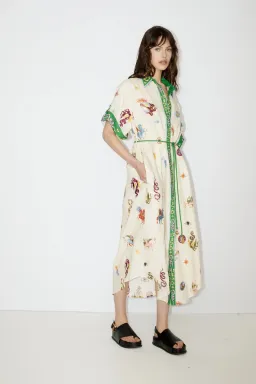 Alemais Seeker Embroidered Shirt Dress Print Size AU 6 for rent on The Volte - image 3