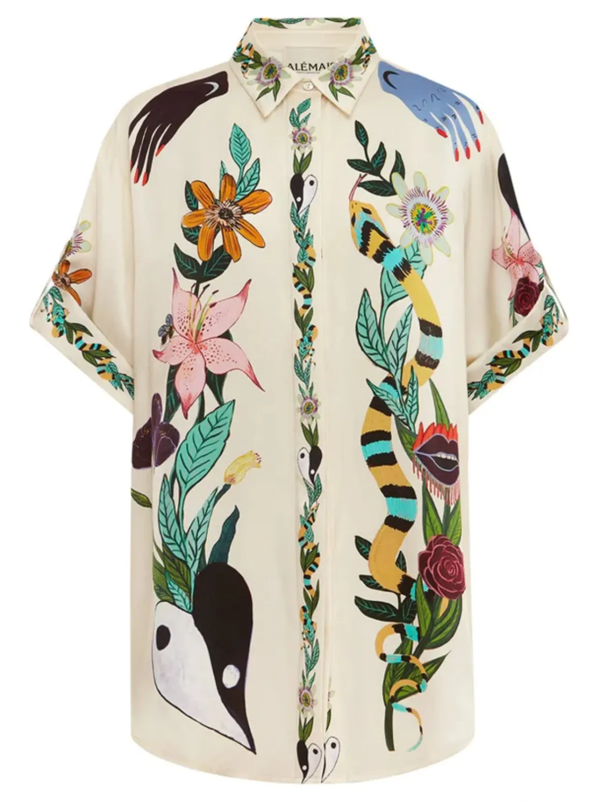 Alemais Meagan Silk Pant Size 10 And Oversized Shirt Size 8 Set Print - Image 4