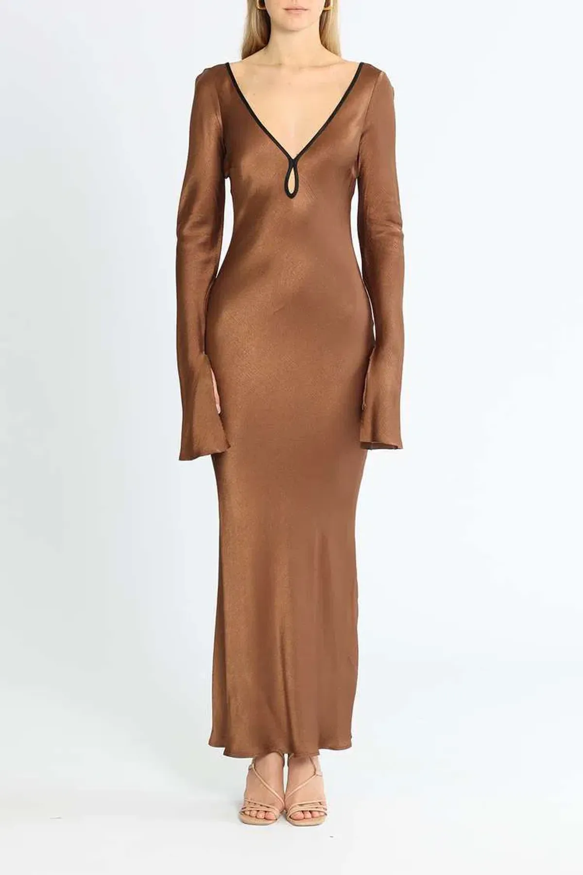 Bec and Bridge Annika Long Sleeve Maxi Dress Brown Size 8 - Image 1