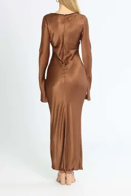 Bec and Bridge Annika Long Sleeve Maxi Dress Brown Size 8 for rent on The Volte - image 3