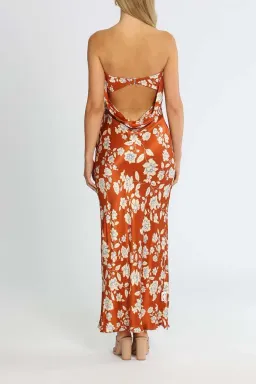 Bec & Bridge Blossom Strapless Maxi Dress Rust/Floral Print Size 8 for rent on The Volte - image 3