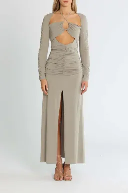 Bec and Bridge Adaline Long Sleeve Maxi Dress Grey Size 12 for rent on The Volte - image 1