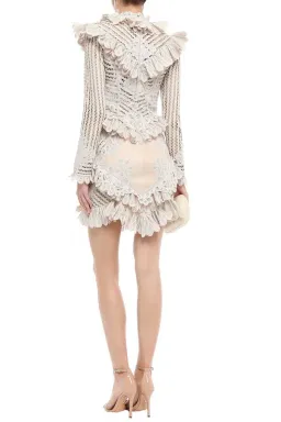 Zimmermann Unbridled Battenburg Mini Dress Buff Size 8  for rent on The Volte - image 2