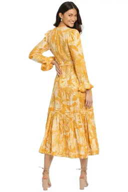 Zimmermann Mae Frill Midi Dress Yellow Size 12 AU for rent on The Volte - image 3