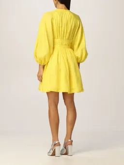 Zimmermann Shelly Plunge Mini Dress Yellow Size 0/Au 8 for rent on The Volte - image 3