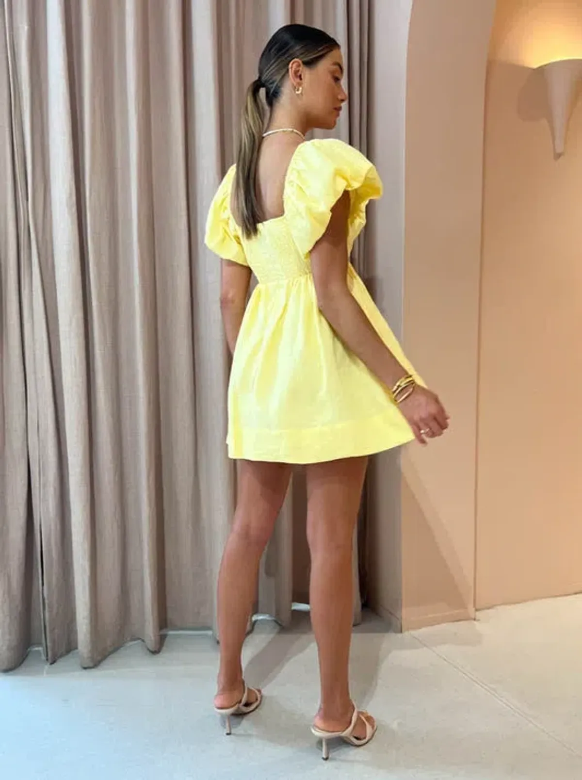 Sovere Relish Mini Dress in Lemon Butter Size 6 - Image 2
