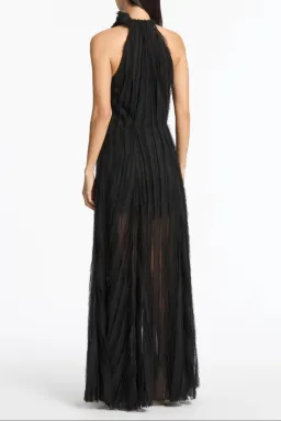 Carla Zampatti Shredded Tulle Halter Gown Black Size 14 for rent on The Volte - image 3
