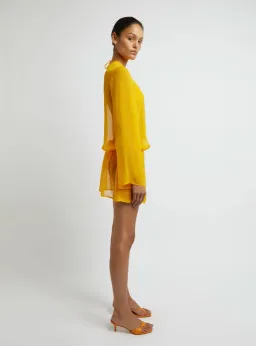 Christopher Esber Silk Springs Side Tie Dress Mango Yellow Size 8 for rent on The Volte - image 2