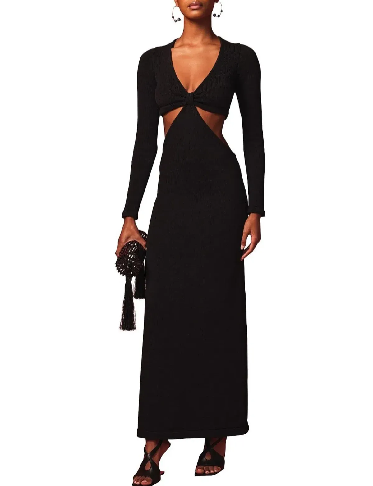 Cult Gaia Jana Cut Out Knit Dress Black Size L /AU 12 - Image 1