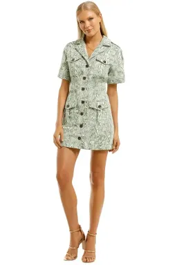 CMEO Collective Energised Dress in Ivy Woodgrain Size 6 for rent on The Volte - image 1