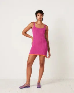 Gimaguas Cosi Ribbed Knit Mini Dress Pink Size S/Au 8 for rent on The Volte - image 1