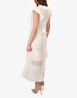 Zimmermann Plisse Wrap Midi Dress Pearl Size  for rent on The Volte - image 2