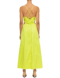 Ganni Stretch Cotton Maxi Dress Yellow Size 12 for rent on The Volte - image 3