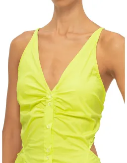 Ganni Stretch Cotton Maxi Dress Yellow Size 12 for rent on The Volte - image 5