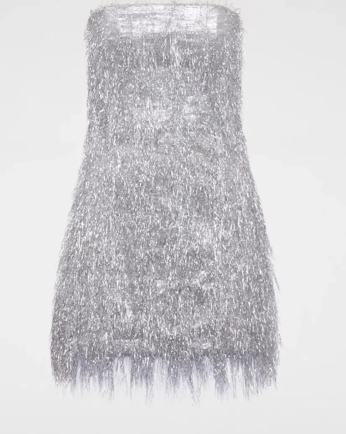 Scanlan Theodore Tinsel Mini Dress Silver Size 10 - Image 5