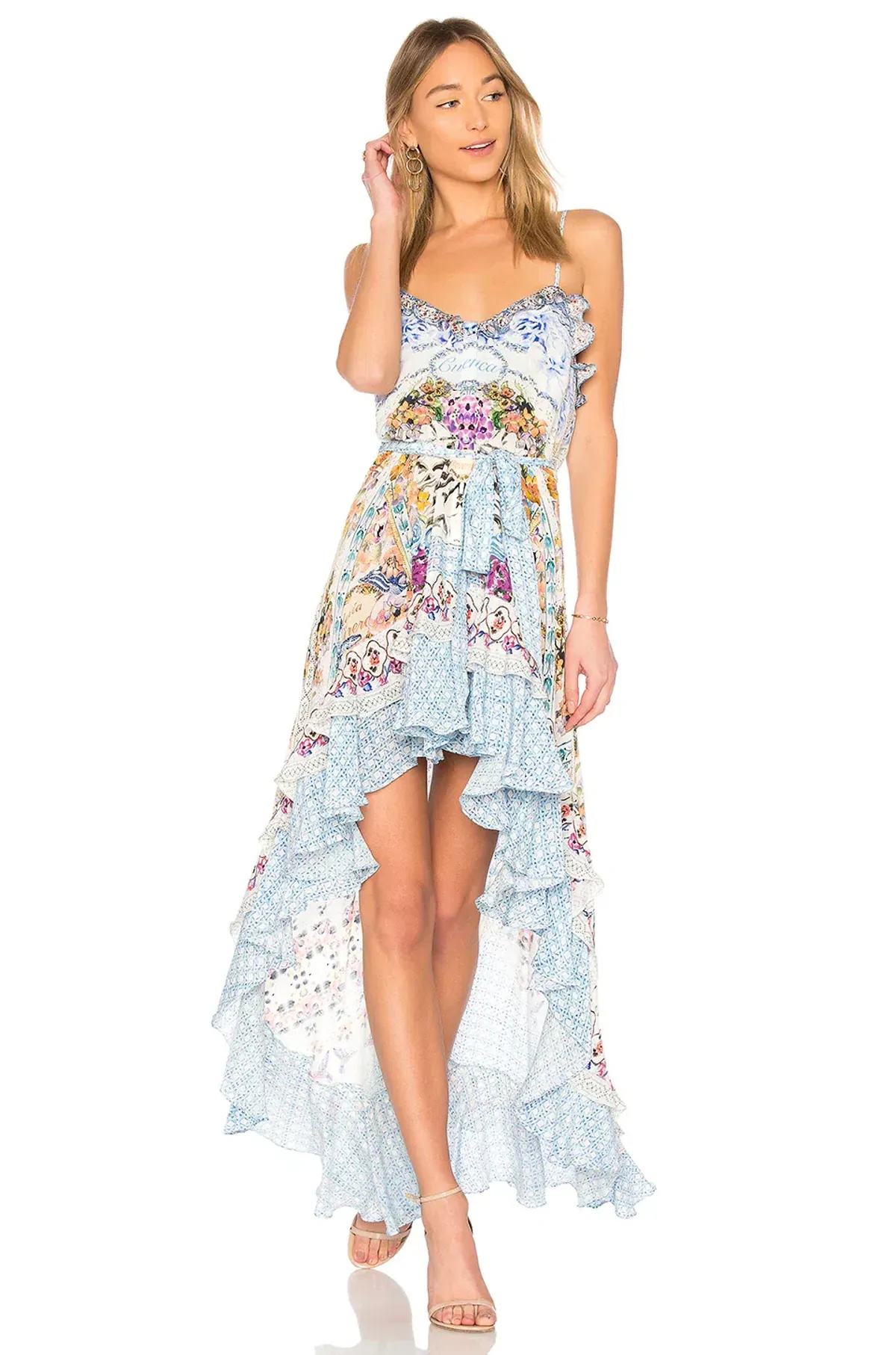 Camilla Girl Next Door High Low Button-down Dress Print Size M/Au 10  - Image 1