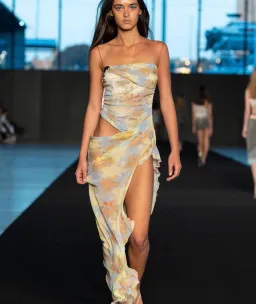 Bec & Bridge Zephy Asym Dress Blue Blossom Size 8  for rent on The Volte - image 3