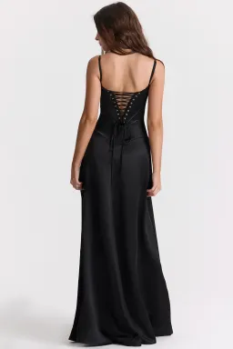 House Of CB Anabella Black Lace Up Maxi Dress Size XS/Au 6 for rent on The Volte - image 4